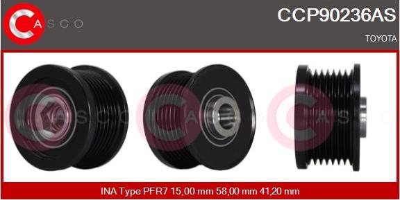 Casco CCP90236AS - Шкив генератора, муфта unicars.by