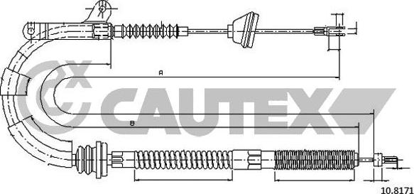 Cautex 762882 - Тросик, cтояночный тормоз unicars.by