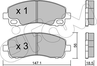 Cifam 822-911-0 - Тормозные колодки, дисковые, комплект unicars.by