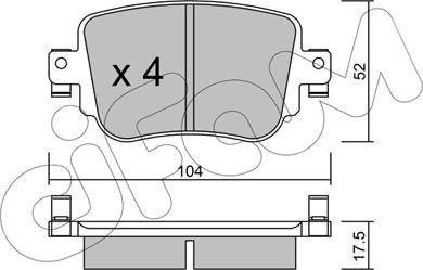 Cifam 822-980-0 - Тормозные колодки, дисковые, комплект unicars.by