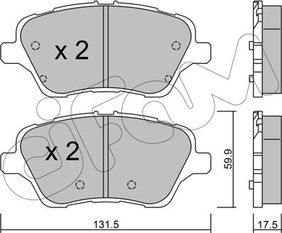 Cifam 822-976-0 - Тормозные колодки, дисковые, комплект unicars.by