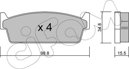 Cifam 822-493-0 - Тормозные колодки, дисковые, комплект unicars.by