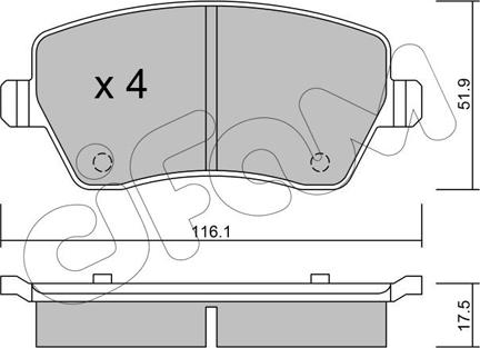 Cifam 822-485-0 - Тормозные колодки, дисковые, комплект unicars.by