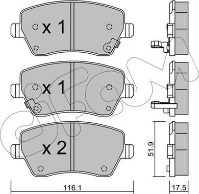 Cifam 822-485-2 - Тормозные колодки, дисковые, комплект unicars.by