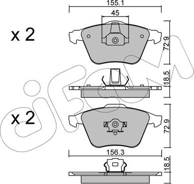 Cifam 822-549-3 - Тормозные колодки, дисковые, комплект unicars.by