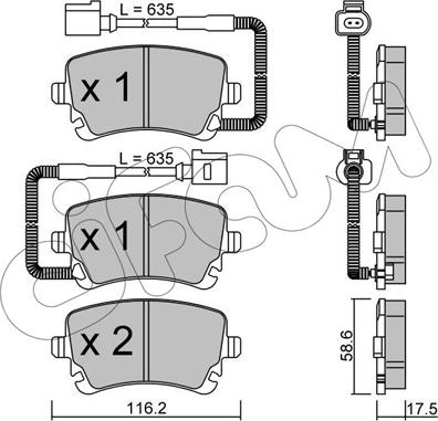 Cifam 822-554-1 - Тормозные колодки, дисковые, комплект unicars.by