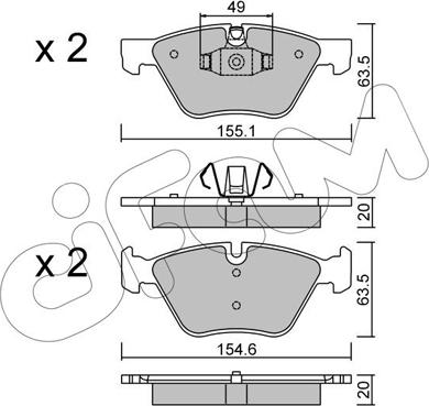 Cifam 822-557-5 - Тормозные колодки, дисковые, комплект unicars.by