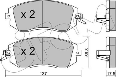 Cifam 822-500-1 - Тормозные колодки, дисковые, комплект unicars.by