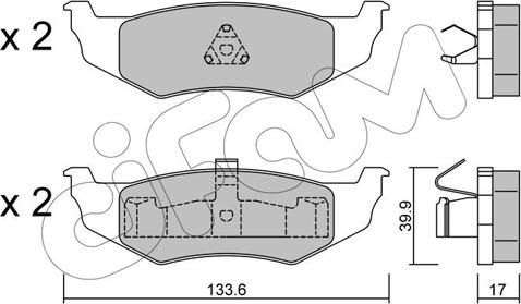 Cifam 822-522-0 - Тормозные колодки, дисковые, комплект unicars.by