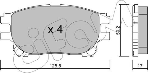 Cifam 822-615-0 - Тормозные колодки, дисковые, комплект unicars.by