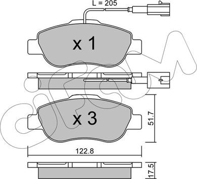 Cifam 822-638-1 - Тормозные колодки, дисковые, комплект unicars.by