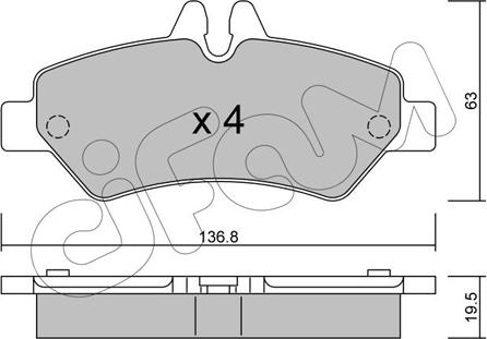 Cifam 822-672-0 - Тормозные колодки, дисковые, комплект unicars.by