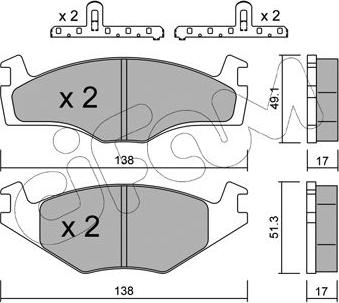 Cifam 822-045-2K - Тормозные колодки, дисковые, комплект unicars.by