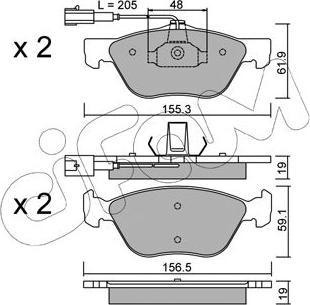 Cifam 822-083-0 - Тормозные колодки, дисковые, комплект unicars.by