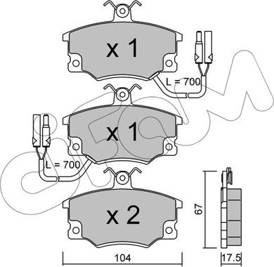 Cifam 822-030-2 - Тормозные колодки, дисковые, комплект unicars.by