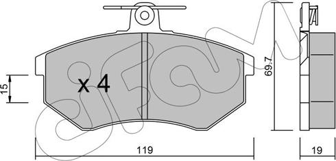 Cifam 822-148-0 - Тормозные колодки, дисковые, комплект unicars.by