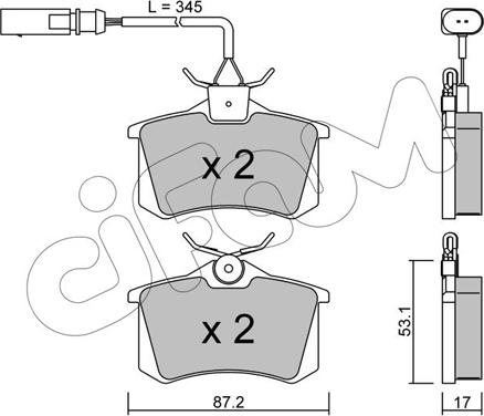 Cifam 822-100-6 - Тормозные колодки, дисковые, комплект unicars.by