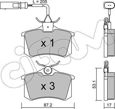 Cifam 822-100-3 - Тормозные колодки, дисковые, комплект unicars.by