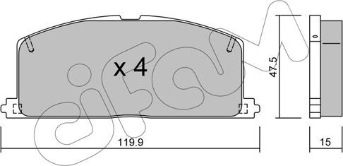 Cifam 822-108-0 - Тормозные колодки, дисковые, комплект unicars.by