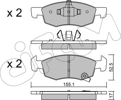 Cifam 822-1034-0 - Тормозные колодки, дисковые, комплект unicars.by