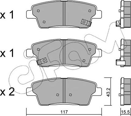 Cifam 822-1140-0 - Тормозные колодки, дисковые, комплект unicars.by