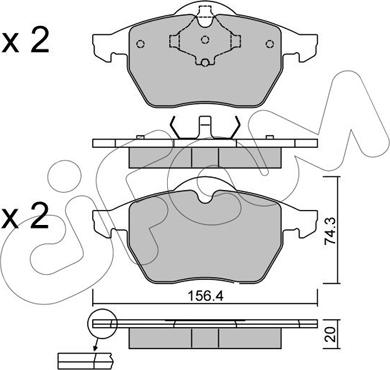 Cifam 822-181-2 - Тормозные колодки, дисковые, комплект unicars.by