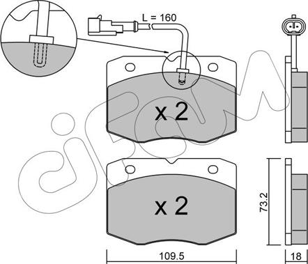 Cifam 822-139-1 - Тормозные колодки, дисковые, комплект unicars.by