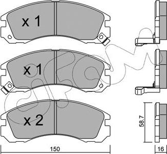 Cifam 822-134-0 - Тормозные колодки, дисковые, комплект unicars.by