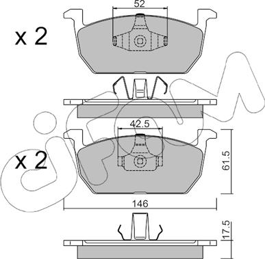 Cifam 822-1214-0 - Тормозные колодки, дисковые, комплект unicars.by