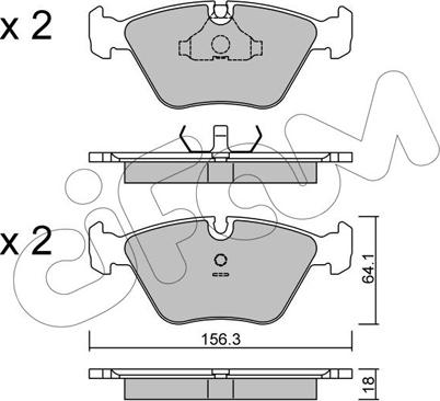 Cifam 822-122-2 - Тормозные колодки, дисковые, комплект unicars.by