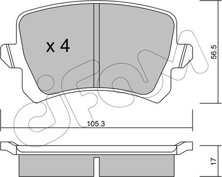 Cifam 822-806-0 - Тормозные колодки, дисковые, комплект unicars.by