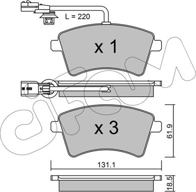 Cifam 822-812-1 - Тормозные колодки, дисковые, комплект unicars.by