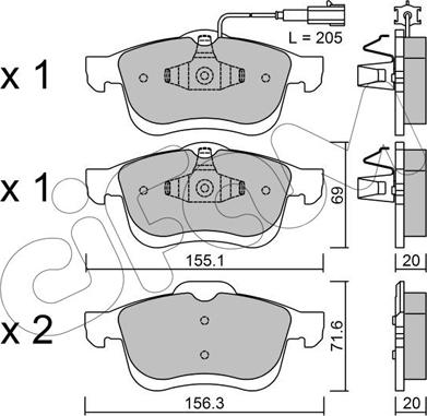 Cifam 822-824-0 - Тормозные колодки, дисковые, комплект unicars.by