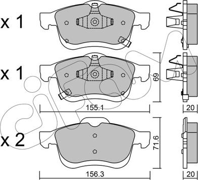 Cifam 822-824-2 - Тормозные колодки, дисковые, комплект unicars.by