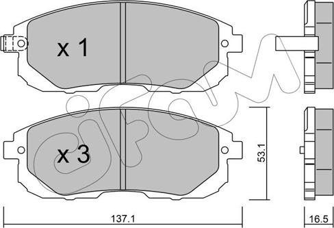 Cifam 822-876-0 - Тормозные колодки, дисковые, комплект unicars.by