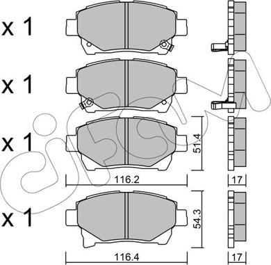 Cifam 822-877-0 - Тормозные колодки, дисковые, комплект unicars.by