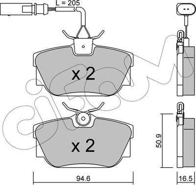 Cifam 822-346-2 - Тормозные колодки, дисковые, комплект unicars.by