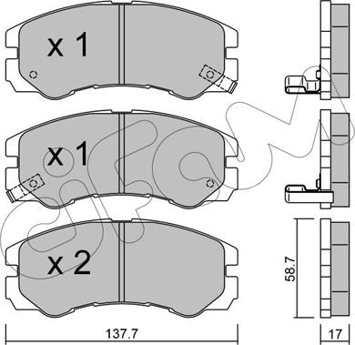 Cifam 822-357-0 - Тормозные колодки, дисковые, комплект unicars.by