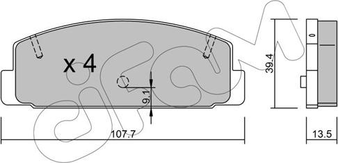 Cifam 822-302-1 - Тормозные колодки, дисковые, комплект unicars.by