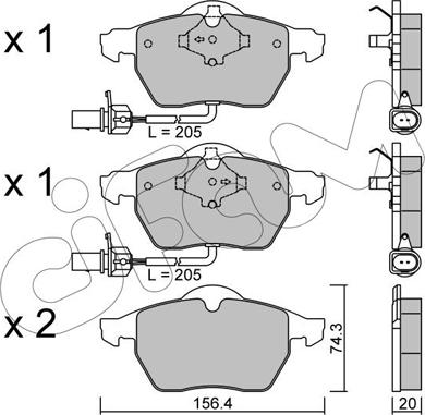 Cifam 822-314-0 - Тормозные колодки, дисковые, комплект unicars.by