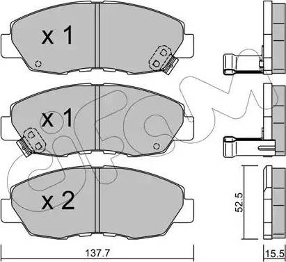 Cifam 822-384-1 - Тормозные колодки, дисковые, комплект unicars.by