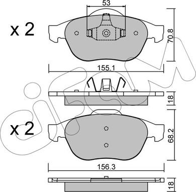 Cifam 822-336-0 - Тормозные колодки, дисковые, комплект unicars.by