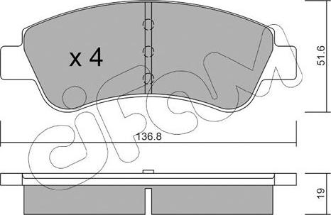 Cifam 822-327-0 - Тормозные колодки, дисковые, комплект unicars.by