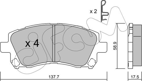 Cifam 822-296-0 - Тормозные колодки, дисковые, комплект unicars.by