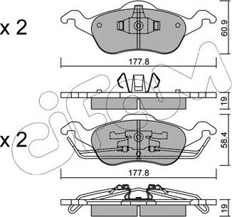 Cifam 822-291-0 - Тормозные колодки, дисковые, комплект unicars.by