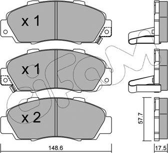 Cifam 822-298-0 - Тормозные колодки, дисковые, комплект unicars.by