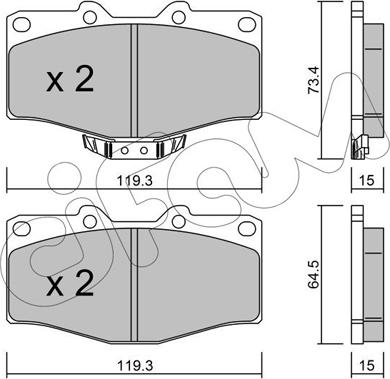 Cifam 822-242-0 - Тормозные колодки, дисковые, комплект unicars.by