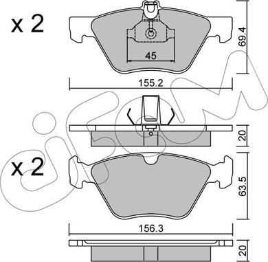 Cifam 822-252-0 - Тормозные колодки, дисковые, комплект unicars.by