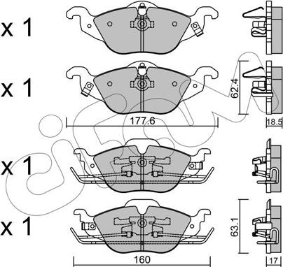 Cifam 822-257-0 - Тормозные колодки, дисковые, комплект unicars.by