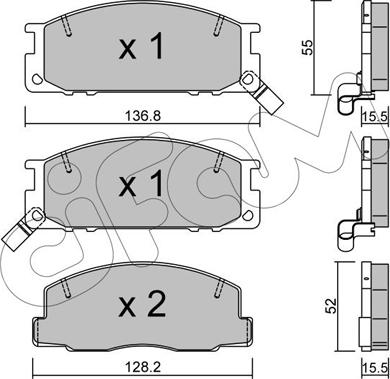 Cifam 822-280-0 - Тормозные колодки, дисковые, комплект unicars.by